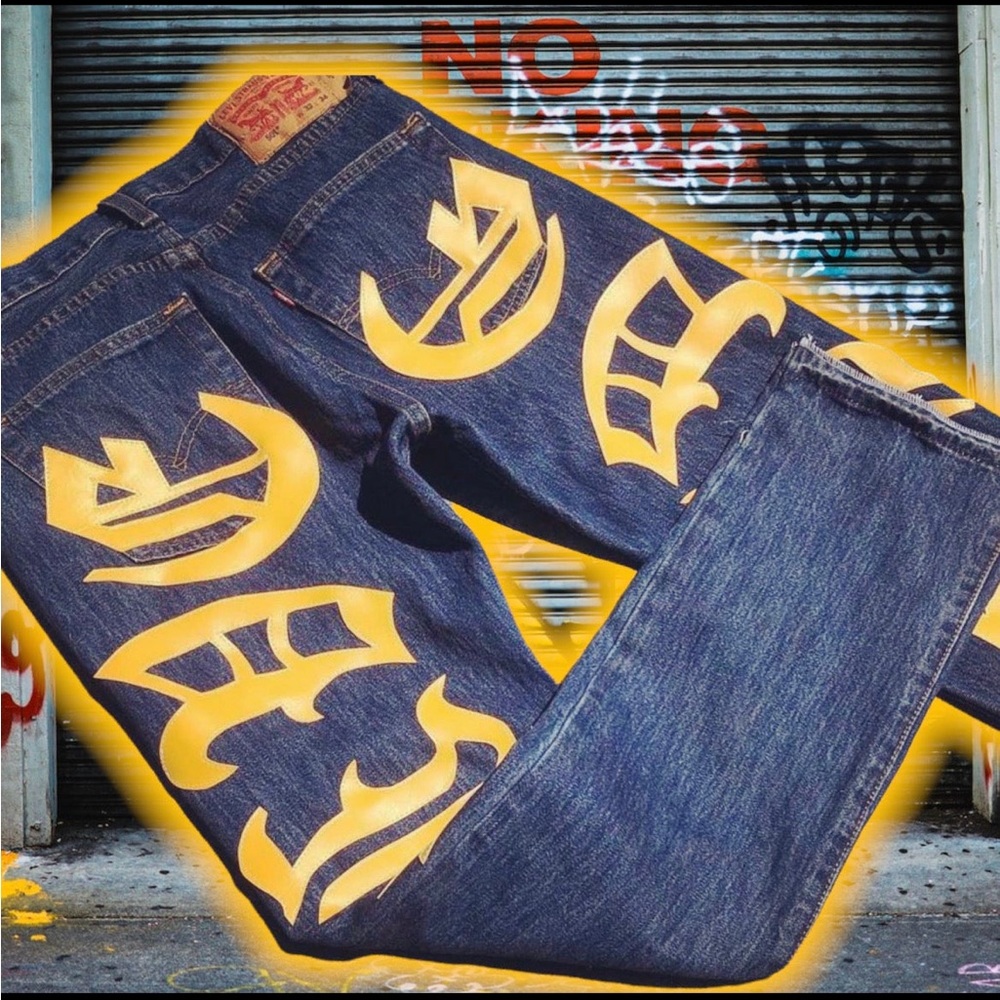 A.D.S Yellow Script Denim - image 4